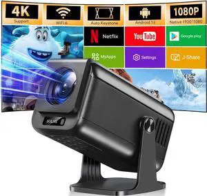 Mini Projector with Wifi and Bluetooth, 4K 1080P Support Portable Projector 180° Rotatable 120'' Screen Movie Projector Auto Keystone Compatible with HDMI/USB/Smartphone/PC/Laptop Mini Projector with Wifi and Bluetooth, 4K 1080P Support Portable Projector 180° Rotatable 120'' Screen Movie Projector Auto Keystone Compatible with HDMI/USB/Smartphone/PC/Laptop