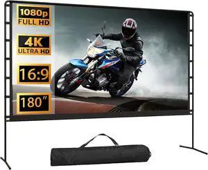 Projector Screen with Stand, 180 inch Foldable Outdoor Projector Screen 16:9 HD 4K Portable Projector Screen 1.1 Gain Outdoor Movie Screen with Carry Bag for Home Theater or Office Projector Screen with Stand, 180 inch Foldable Outdoor Projector Screen 16:9 HD 4K Portable Projector Screen 1.1 Gain Outdoor Movie Screen with Carry Bag for Home Theater or Office