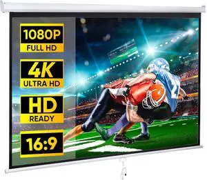 JungleA 80" Projector Screen,16:9 HD Foldable and Portable Projection Screen,Indoor Outdoor Anti-Crease Manual Pull Down Retractable Movie Screen for Home Office Education,Video Game,Public Display JungleA 80" Projector Screen,16:9 HD Foldable and Portable Projection Screen,Indoor Outdoor Anti-Crease Manual Pull Down Retractable Movie Screen for Home Office Education,Video Game,Public Display
