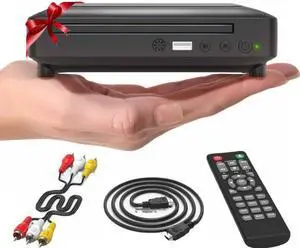 Ceihoit Mini HD DVD Player, CD Players for Home, DVD Players for TV, HDMI and RCA Cable Included, Up-Convert to HD 1080p, All Region, Breakpoint Memory, Built-in PAL/NTSC, USB 2.0 Ceihoit Mini HD DVD Player, CD Players for Home, DVD Players for TV, HDMI and RCA Cable Included, Up-Convert to HD 1080p, All Region, Breakpoint Memory, Built-in PAL/NTSC, USB 2.0