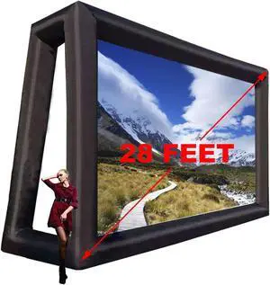 28 ft Inflatable Movie Screen Outdoor Incl Blower - Front and Rear Projection - Portable Blow Up Projector Screen for School, Churches, Grand Parties, Backyard Pool Fun 28 ft Inflatable Movie Screen Outdoor Incl Blower - Front and Rear Projection - Portable Blow Up Projector Screen for School, Churches, Grand Parties, Backyard Pool Fun