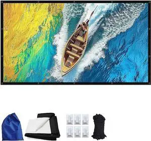 Projector Screen 60 72 84 100 120 200 Inch Double Sided Movie Screen Portable Foldable Projection Screen for Home Theater Movie Night(150inch (16:9)) Projector Screen 60 72 84 100 120 200 Inch Double Sided Movie Screen Portable Foldable Projection Screen for Home Theater Movie Night(150inch (16:9))
