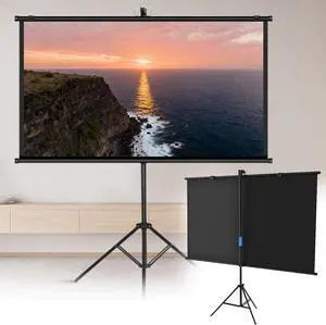 Projector Screen with Stand 60 72inch Portable Projection Screen Floor Standing Movie Screen for Party Home Theater with Black-Backing(72inch (16:9)) Projector Screen with Stand 60 72inch Portable Projection Screen Floor Standing Movie Screen for Party Home Theater with Black-Backing(72inch (16:9))