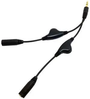 CY 3.5mm Stereo Male to Double 3.5mm Female Audio Headphone Y Splitter Cable with Volume Control Switch RC-120 CY 3.5mm Stereo Male to Double 3.5mm Female Audio Headphone Y Splitter Cable with Volume Control Switch RC-120