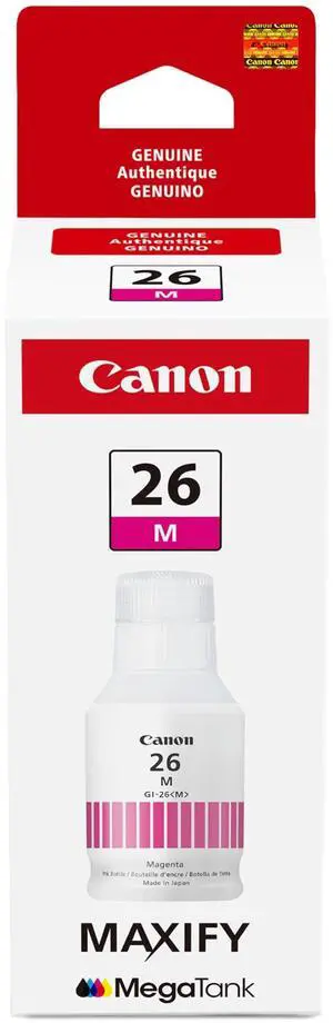Canon GI-26 Genuine Pigment Magenta Ink Bottle, Compatible with MegaTank GX7120, GX6120, GX5120, GX6020, GX7020, GX6021, GX7021, GX5020, GX4020, and GX3020 Printers Canon GI-26 Genuine Pigment Magenta Ink Bottle, Compatible with MegaTank GX7120, GX6120, GX5120, GX6020, GX7020, GX6021, GX7021, GX5020, GX4020, and GX3020 Printers