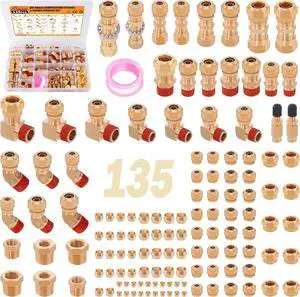 135 Pcs DOT Air Brake Line Fittings, 1/4" 3/8" 1/2" Brass DOT Compression Air Nylon Tubing Fittings Connectors Assortment For Trucks or Industrial Use 135 Pcs DOT Air Brake Line Fittings, 1/4" 3/8" 1/2" Brass DOT Compression Air Nylon Tubing Fittings Connectors Assortment For Trucks or Industrial Use
