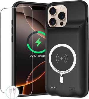 Battery Case for iPhone 16 Pro Max, 12000mAh Protective Charging Case with Wireless Charging Compatible with iPhone 16 Pro Max (6.9 inch) Rechargeable Battery Pack Charger Cover with Carplay (Black) Battery Case for iPhone 16 Pro Max, 12000mAh Protective Charging Case with Wireless Charging Compatible with iPhone 16 Pro Max (6.9 inch) Rechargeable Battery Pack Charger Cover with Carplay (Black)
