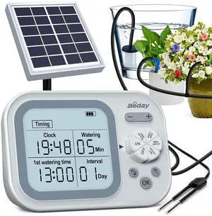 Solar Drip Irrigation System, 490 Timer Modes, 50FT Automatic Plant Watering Kit for 15 Potted Plants, IP67 Waterproof Auto Solar Irrigation Indoor and Outdoor Use for Garden,Balcony, Patio Solar Drip Irrigation System, 490 Timer Modes, 50FT Automatic Plant Watering Kit for 15 Potted Plants, IP67 Waterproof Auto Solar Irrigation Indoor and Outdoor Use for Garden,Balcony, Patio