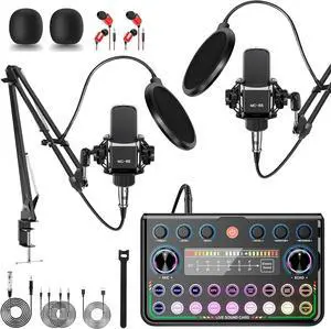 ALSO GO Upgraded Podcast Microphone Bundle, Podcast Equipment Bundle for 2, Recording Studio Equipment for Podcasting, Recording, Singing, Streaming, Gaming ALSO GO Upgraded Podcast Microphone Bundle, Podcast Equipment Bundle for 2, Recording Studio Equipment for Podcasting, Recording, Singing, Streaming, Gaming