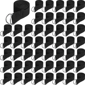 50 Pcs Yoga Strap for Stretching Bulk 6ft Exercise Stretch Band with Metal D Ring Adjustable Pilates Non Elastic Yoga Belt for Women Men Physical Fitness Gym Workout Dance (Black) 50 Pcs Yoga Strap for Stretching Bulk 6ft Exercise Stretch Band with Metal D Ring Adjustable Pilates Non Elastic Yoga Belt for Women Men Physical Fitness Gym Workout Dance (Black)
