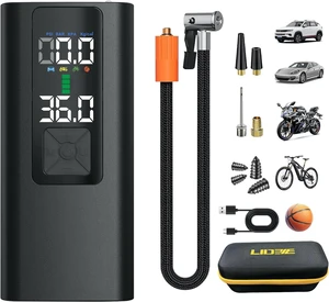Tire Inflator Portable Air Compressor Auto Air Pump for Car Tire Car Accessories with Color Digital Pressure Gauge 4X Faster Inflation Rechargeable for Motorcycle Bike Ball Power Bank LED Light Tire Inflator Portable Air Compressor Auto Air Pump for Car Tire Car Accessories with Color Digital Pressure Gauge 4X Faster Inflation Rechargeable for Motorcycle Bike Ball Power Bank LED Light