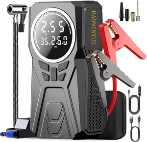 Car Jump Starter with Air Compressor,3000A Car Emergency Starting Power Supply,150PSI Tire Inflator Portable Compressor,Battery Jump Starter,Portable Tire Inflator for Cars,Pickup Trucks,Bicycles Car Jump Starter with Air Compressor,3000A Car Emergency Starting Power Supply,150PSI Tire Inflator Portable Compressor,Battery Jump Starter,Portable Tire Inflator for Cars,Pickup Trucks,Bicycles
