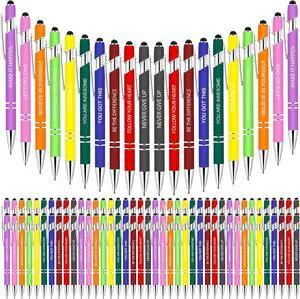 100 Pcs Inspirational Pens - Motivational Ballpoint Bulk Pens with quotes Stylus Tip Gifts for School Coworkers Office Supplies Black Ink 100 Pcs Inspirational Pens - Motivational Ballpoint Bulk Pens with quotes Stylus Tip Gifts for School Coworkers Office Supplies Black Ink