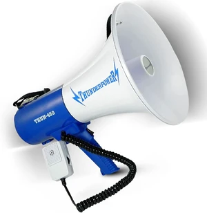 THUN450 Extra-Loud Megaphone Speaker 35W Voice Amplifier for 1,400-Yard Range Bullhorn Megaphone with Voice, Siren & Whistle Mode Bull Horn Loud Speaker with Mic & Shoulder Strap THUN450 Extra-Loud Megaphone Speaker 35W Voice Amplifier for 1,400-Yard Range Bullhorn Megaphone with Voice, Siren & Whistle Mode Bull Horn Loud Speaker with Mic & Shoulder Strap
