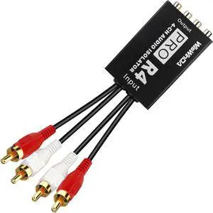 Pro 4Channels RCA Noise Filter Hum Eliminator Ground Loop Isolator (No Affect Bass) Quality Isolator for HiFi Stereo Home Theater Car Audio Player (Pro X4 4Channels RCA Ground Loop Isolator) Pro 4Channels RCA Noise Filter Hum Eliminator Ground Loop Isolator (No Affect Bass) Quality Isolator for HiFi Stereo Home Theater Car Audio Player (Pro X4 4Channels RCA Ground Loop Isolator)