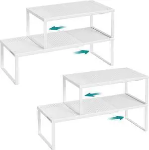 Spice Racks, Set of 4 Expandable Kitchen Countertop Shelves, Small Cupboard Organizers, Metal, Space-Saving Tabletop Shelves, Matte White UKCS404WC01 Spice Racks, Set of 4 Expandable Kitchen Countertop Shelves, Small Cupboard Organizers, Metal, Space-Saving Tabletop Shelves, Matte White UKCS404WC01