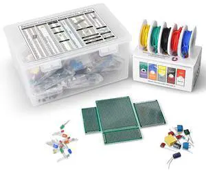 Components Assortment Kit, Grab Bag, IC, Opamp,Resistors, Polyester Capacitors, LED, PCB, Diodes, Transistors, 2200 pcs Components Assortment Kit, Grab Bag, IC, Opamp,Resistors, Polyester Capacitors, LED, PCB, Diodes, Transistors, 2200 pcs