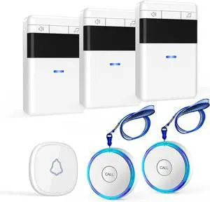 3 Pack Wireless Caregiver Pager Panic SOS Call Button with Receiver for Elderly/Patient/Child, 500+ ft Range Attention Pager Alarm Nurse Calling Alert Patient Help Button for Home/Personal 3 Pack Wireless Caregiver Pager Panic SOS Call Button with Receiver for Elderly/Patient/Child, 500+ ft Range Attention Pager Alarm Nurse Calling Alert Patient Help Button for Home/Personal
