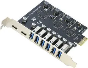 USB 3.0 PCIe Card, RIITOP PCI-e to 2Port USB C + 6 Port USB 3.0 Internal Expansion Card 5Gbps USB 3.0 PCIe Card, RIITOP PCI-e to 2Port USB C + 6 Port USB 3.0 Internal Expansion Card 5Gbps