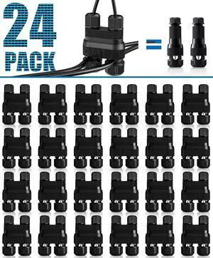 SUNVIE Fastlock2 Low Voltage Wire Connector Landscape Lighting Connectors 14-18 Gauge Waterproof Low Voltage Connectors Outdoor Landscape Wire Connector for Garden Yard Path Lights, 24 Pack SUNVIE Fastlock2 Low Voltage Wire Connector Landscape Lighting Connectors 14-18 Gauge Waterproof Low Voltage Connectors Outdoor Landscape Wire Connector for Garden Yard Path Lights, 24 Pack