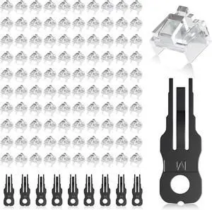 100 Pcs RJ45 Port Lock with 10 Key, Locking RJ45 Port/Dust Blocker, RJ45 Dust Cover Cap Female Port Plugs Protector, Compatible RJ45 Port Devices, Clear 100 Pcs RJ45 Port Lock with 10 Key, Locking RJ45 Port/Dust Blocker, RJ45 Dust Cover Cap Female Port Plugs Protector, Compatible RJ45 Port Devices, Clear