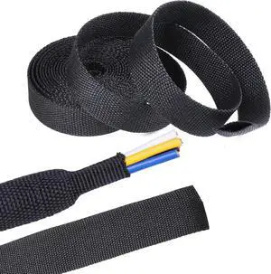 2 in 1 Heat Shrink Braided Sleeving Fabric Tubing-Ideal fit Irregular Shape Hose/Cable/Wire (1/2"(12mm), 40FT) 2 in 1 Heat Shrink Braided Sleeving Fabric Tubing-Ideal fit Irregular Shape Hose/Cable/Wire (1/2"(12mm), 40FT)