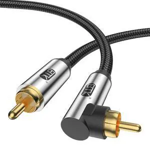 90 Degree Subwoofer Cable,RCA Male to Male Digital Coaxial Audio Cable for Television, DVD Player, Gaming Console, Projector, Speaker (90 Degree to Straight, 49FT/15M) 90 Degree Subwoofer Cable,RCA Male to Male Digital Coaxial Audio Cable for Television, DVD Player, Gaming Console, Projector, Speaker (90 Degree to Straight, 49FT/15M)