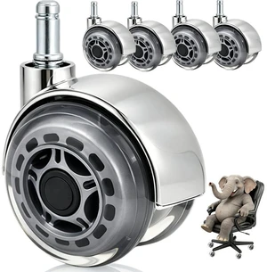 3 Inch Clear Gray Office Chair Wheels, Dual Roller Set of 5 Quiet & Smooth 11x22mm Universal Casters for Carpet & Hardwood Floors 3 Inch Clear Gray Office Chair Wheels, Dual Roller Set of 5 Quiet & Smooth 11x22mm Universal Casters for Carpet & Hardwood Floors