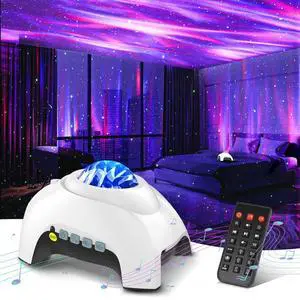 Northern Galaxy Light Aurora Projector with 33 Light Effects, Night Lights LED Star Projector for Bedroom Nebula Lamp, Remote Control, White Noises, Bluetooth Speaker for Parties(White) Northern Galaxy Light Aurora Projector with 33 Light Effects, Night Lights LED Star Projector for Bedroom Nebula Lamp, Remote Control, White Noises, Bluetooth Speaker for Parties(White)
