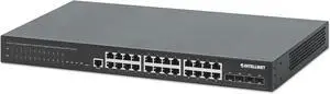 Intellinet 28-Port L2+ Fully Managed PoE+ Switch - with 24 Gigabit Ethernet Ports and 4 SFP+ Uplinks 370W Power Budget, 30W per Port Max 3 Yr Mfg Warranty 561846 Intellinet 28-Port L2+ Fully Managed PoE+ Switch - with 24 Gigabit Ethernet Ports and 4 SFP+ Uplinks 370W Power Budget, 30W per Port Max 3 Yr Mfg Warranty 561846