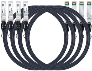 H!Fiber 4 Pack SFP Cable, 10G SFP+ DAC, 3m(9.8ft), 10GBASE-CU Passive Direct Attach Copper Twinax Cable for Cisco SFP-H10GB-CU3M, Ubiquiti UniFi UC-DAC-SFP+, Meraki, Mikrotik, Intel, Fortinet, Netgear H!Fiber 4 Pack SFP Cable, 10G SFP+ DAC, 3m(9.8ft), 10GBASE-CU Passive Direct Attach Copper Twinax Cable for Cisco SFP-H10GB-CU3M, Ubiquiti UniFi UC-DAC-SFP+, Meraki, Mikrotik, Intel, Fortinet, Netgear
