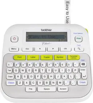 Brother P-touch, PTD210, Easy-to-Use Monochrome Label Maker, One-Touch Keys, Multiple Font Styles, 27 User-Friendly Templates, White Brother P-touch, PTD210, Easy-to-Use Monochrome Label Maker, One-Touch Keys, Multiple Font Styles, 27 User-Friendly Templates, White