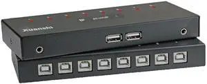 8 Portscomputer Mouse and Keyboard Control Synchronizer, Game Multi Open Synchronizer, USB Keyboard and Mouse Sharing Device, Plug and Play 8 Portscomputer Mouse and Keyboard Control Synchronizer, Game Multi Open Synchronizer, USB Keyboard and Mouse Sharing Device, Plug and Play