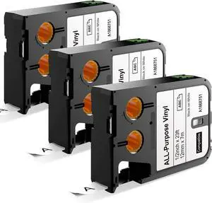 Compatible with Dymo XTL 1868751 All-Purpose Vinyl Labels 1/2", Work with Dymo XTL-300 XTL-500 XTL300 XTL500 Label Maker, Black on White, 1/2 Inch x 23 Feet (12mm x 7m), 3-Pack Compatible with Dymo XTL 1868751 All-Purpose Vinyl Labels 1/2", Work with Dymo XTL-300 XTL-500 XTL300 XTL500 Label Maker, Black on White, 1/2 Inch x 23 Feet (12mm x 7m), 3-Pack