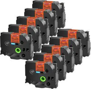 USUPERINK 10PK Compatible for Brother P-Touch TZe-B51 TZeB51 TZB51 TZ-B51 Black on Fluorescent Orange 24mm 1'' 0.94'' x 16.4ft Laminated Label Tape Work with D600 D600VP P700 P710BT P950NW Label Maker USUPERINK 10PK Compatible for Brother P-Touch TZe-B51 TZeB51 TZB51 TZ-B51 Black on Fluorescent Orange 24mm 1'' 0.94'' x 16.4ft Laminated Label Tape Work with D600 D600VP P700 P710BT P950NW Label Maker