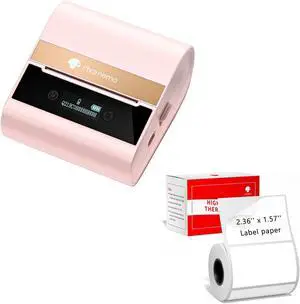 Phomemo-M260 Label Maker 3 Inch 80mm Bluetooth Thermal Label Printer with White Thermal Label Paper 2.36" X 1.57" (60mm X 40mm)-Pink Phomemo-M260 Label Maker 3 Inch 80mm Bluetooth Thermal Label Printer with White Thermal Label Paper 2.36" X 1.57" (60mm X 40mm)-Pink