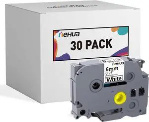 Hehua 30 Pack Tze Tz Tape 6mm 0.23" Laminated White TZe-211 TZe211 Hehua 30 Pack Tze Tz Tape 6mm 0.23" Laminated White TZe-211 TZe211