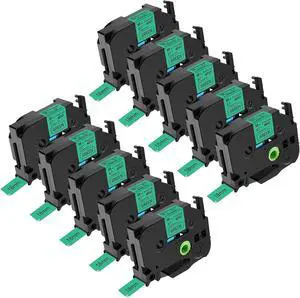 NineLeaf 10PK Laminated Label Tape Replacement Compatible for Brother P-Touch TZ741 TZ-741 TZe-741 Black on Green (0.7inch 3/4inch 18mm) use for P-Touch Label Makers & Printers NineLeaf 10PK Laminated Label Tape Replacement Compatible for Brother P-Touch TZ741 TZ-741 TZe-741 Black on Green (0.7inch 3/4inch 18mm) use for P-Touch Label Makers & Printers