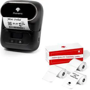 Phomemo M110 Label Maker- with 3Rolls 40x30mm Thermal Sticker Labels Portable Thermal Printer for Small Business, Address, Logo, Clothing, Mailing, Sticker Printer for Phones & PC Phomemo M110 Label Maker- with 3Rolls 40x30mm Thermal Sticker Labels Portable Thermal Printer for Small Business, Address, Logo, Clothing, Mailing, Sticker Printer for Phones & PC
