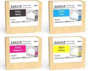 G&Y GUYING SJIC41P Ink Cartridges Set Remanufacture High Yield Pigment Ink Replacement for SJIC41P(SJIC41P-MK/C/M/Y) T52L1 T52L2 T52L3 T52L4 for ColorWorks CW-4000e CW-4000u Label Printers G&Y GUYING SJIC41P Ink Cartridges Set Remanufacture High Yield Pigment Ink Replacement for SJIC41P(SJIC41P-MK/C/M/Y) T52L1 T52L2 T52L3 T52L4 for ColorWorks CW-4000e CW-4000u Label Printers