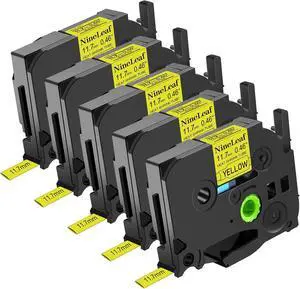 NineLeaf 5PK Compatible for Ptouch HSe-631 HSe631 HS-631 HS631 11.7mm 0.46 Black on Yellow Heat Shrink Tubes for PT-H300 PT-H300LI PT-H500 PT-H500LI Label Maker Tapes NineLeaf 5PK Compatible for Ptouch HSe-631 HSe631 HS-631 HS631 11.7mm 0.46 Black on Yellow Heat Shrink Tubes for PT-H300 PT-H300LI PT-H500 PT-H500LI Label Maker Tapes