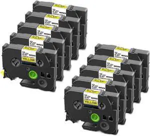 Flexible Label Tape FX 631 12mm Black On Yellow 10PK Compatible with Label Maker Flexible Label Tape FX 631 12mm Black On Yellow 10PK Compatible with Label Maker