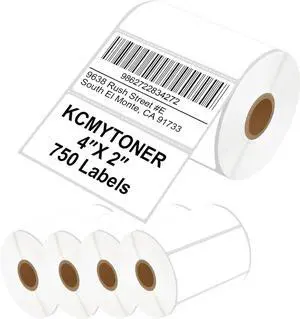 5 Rolls KCMYTONER 4" x 2" Direct Thermal Labels Barcode Address Paper Compatible for Zebra, Rollo and Most Other Thermal Label Printers, 750/Roll 5 Rolls KCMYTONER 4" x 2" Direct Thermal Labels Barcode Address Paper Compatible for Zebra, Rollo and Most Other Thermal Label Printers, 750/Roll
