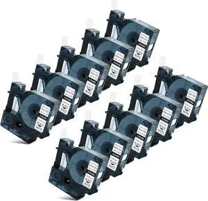 10 X Compatible with Dymo Flexible Nylon Label Tape 18488 A18488 Black on White 12mm 1/2 inch x 18 Feet Replacement for Rhino 1000 3000 5200 4200 5000 6000 3M PL100 PL200 PL300 Label Maker 10 X Compatible with Dymo Flexible Nylon Label Tape 18488 A18488 Black on White 12mm 1/2 inch x 18 Feet Replacement for Rhino 1000 3000 5200 4200 5000 6000 3M PL100 PL200 PL300 Label Maker