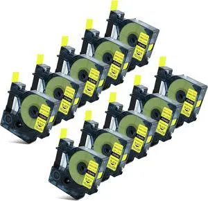 10 X Compatible with Dymo Flexible Nylon Label Tape 18490 A18490 Black on Yellow 12mm 1/2 inch x 18 Feet Replacement for Rhino 1000 3000 5200 4200 5000 6000 3M PL100 PL200 PL300 Label Maker 10 X Compatible with Dymo Flexible Nylon Label Tape 18490 A18490 Black on Yellow 12mm 1/2 inch x 18 Feet Replacement for Rhino 1000 3000 5200 4200 5000 6000 3M PL100 PL200 PL300 Label Maker