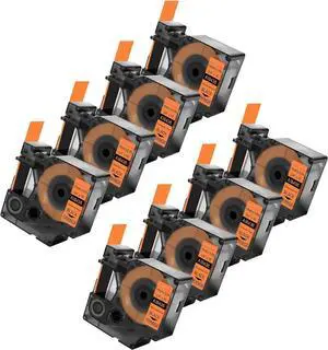 8 X Compatible with Dymo Vinyl Permanent Label Tape 18436 A18436 Black on Orange 19mm 3/4 inch x 18 Feet Replacement for Rhino 5200 4200 5000 6000 3M PL200 PL300 Label Maker 8 X Compatible with Dymo Vinyl Permanent Label Tape 18436 A18436 Black on Orange 19mm 3/4 inch x 18 Feet Replacement for Rhino 5200 4200 5000 6000 3M PL200 PL300 Label Maker