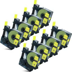 8 X Compatible with Dymo Vinyl Permanent Label Tape 18432 A18432 Black on Yellow 12mm 1/2 inch x 18 Feet Replacement for Rhino 1000 3000 5200 4200 5000 6000 3M PL100 PL200 PL300 Label Maker 8 X Compatible with Dymo Vinyl Permanent Label Tape 18432 A18432 Black on Yellow 12mm 1/2 inch x 18 Feet Replacement for Rhino 1000 3000 5200 4200 5000 6000 3M PL100 PL200 PL300 Label Maker