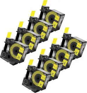 8 X Compatible with Dymo Vinyl Permanent Label Tape 18433 A18433 Black on Yellow 19mm 3/4 inch x 18 Feet Replacement for Rhino 5200 4200 5000 6000 3M PL200 PL300 Label Maker 8 X Compatible with Dymo Vinyl Permanent Label Tape 18433 A18433 Black on Yellow 19mm 3/4 inch x 18 Feet Replacement for Rhino 5200 4200 5000 6000 3M PL200 PL300 Label Maker