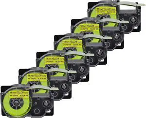 6 X Compatible with Cassette Label Tape XR18FYW XR-18FYW XR-18FYW2S XR18FYW2S Black on Fluorescent Yellow 18mm 3/4 inch x 16.4 Feet Replacement for KL-120 KL-430 KL-820 KL-2000 Label Maker 6 X Compatible with Cassette Label Tape XR18FYW XR-18FYW XR-18FYW2S XR18FYW2S Black on Fluorescent Yellow 18mm 3/4 inch x 16.4 Feet Replacement for KL-120 KL-430 KL-820 KL-2000 Label Maker