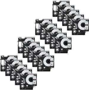 Compatible Label Tapes Replacement for Dymo 18443 Permanent Vinyl 3/8 inch Black on White Tapes Suitable for Dymo Rhino 4200 5200 5000 6000 Label Makers, 3/8" x 18'(9mm x 5.5m),20-Pack Compatible Label Tapes Replacement for Dymo 18443 Permanent Vinyl 3/8 inch Black on White Tapes Suitable for Dymo Rhino 4200 5200 5000 6000 Label Makers, 3/8" x 18'(9mm x 5.5m),20-Pack
